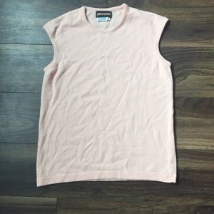 Vintage pale pink cashmere sleeveless sweater sz S